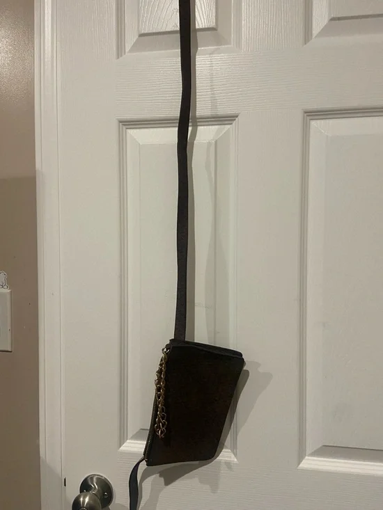 Michael Kors Tan Leather Belt Strap with Gold Chain Accent - Picture 3 of 9